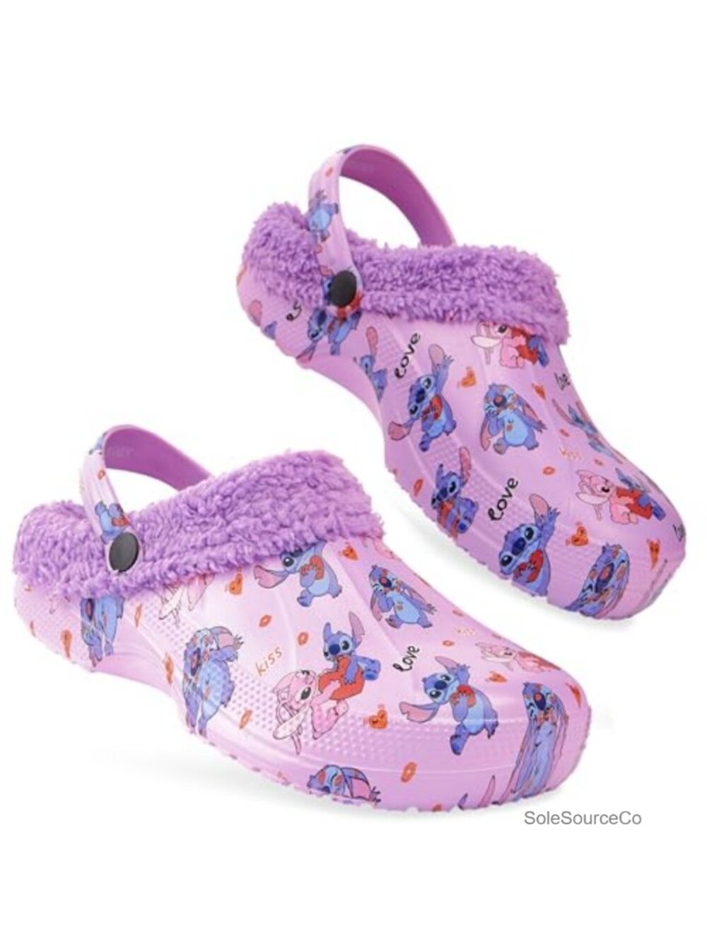 Disney Stitch Fleece Lined Cozy Clog Slippers Anti-Slip EVA Sole